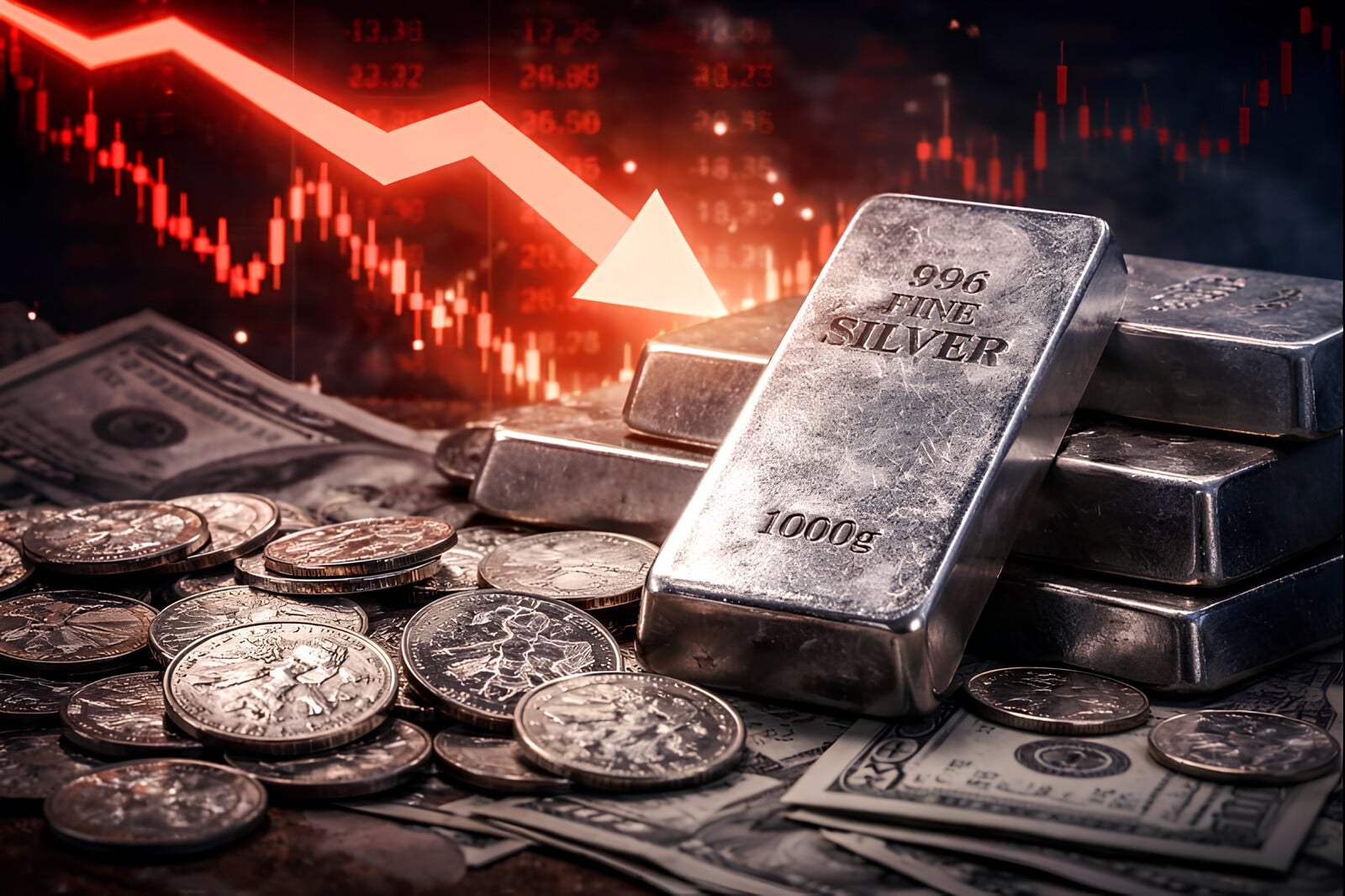 Stříbro zažilo nejhorší propad za 46 let. Trh zachvátila panika