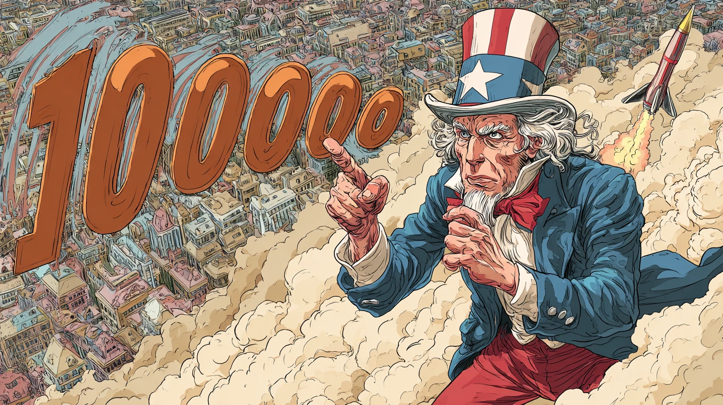 bitcoin btc 100000 USA Uncle Sam Midjourney