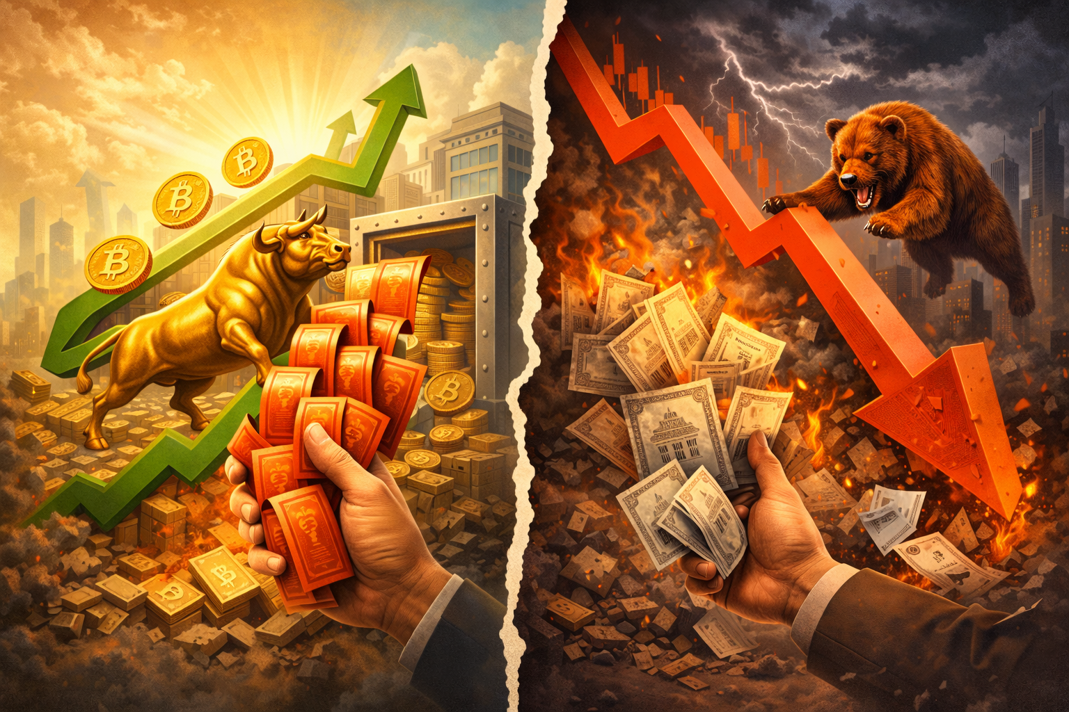 Cykly finančního trhu: býk vs. medvěd.