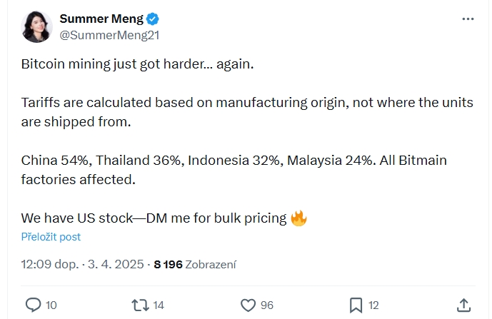 Summer Meng oznamuje, že se těžba bitcoinů právě stala těžší.