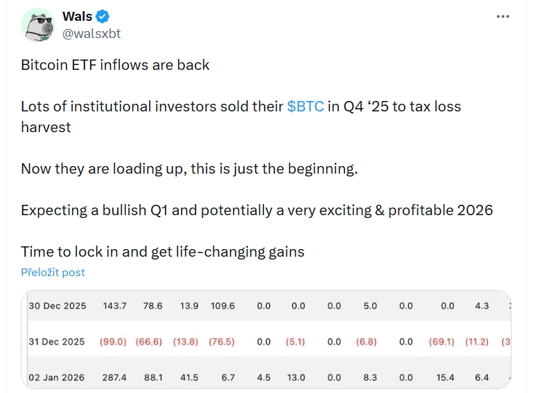 Příspěvek uživatele Wals o návratu institucí do ETF.