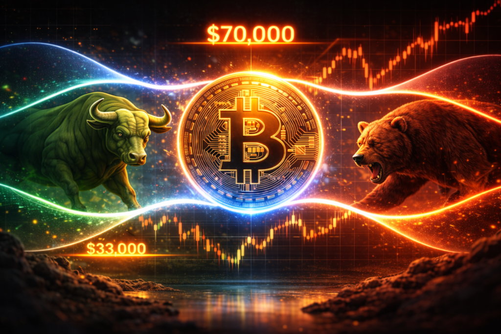 Bitcoin na hraně exploze. Bollingerova pásma signalizují velký pohyb, ale směr zůstává nejistý