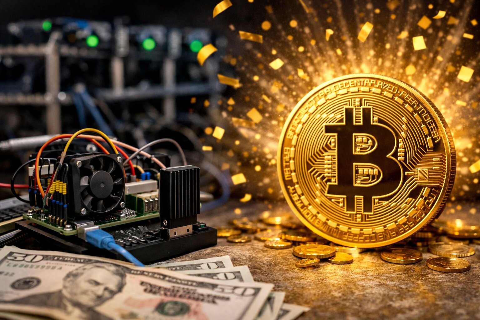 bitcoin těžba stroj dalle