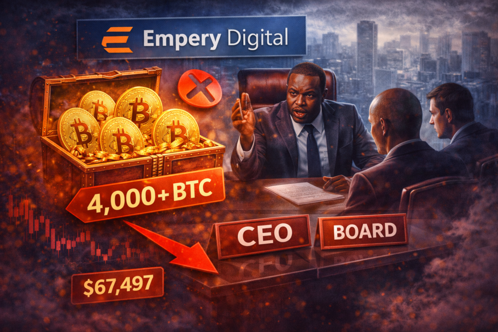 Vzpoura proti bitcoinové pokladně. Akcionář chce prodat 4 000 BTC a odvolat vedení Empery Digital