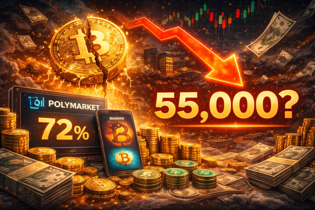 Sázky na pád pod 55 000 USD sílí, ztrácí bitcoin půdu pod nohama?