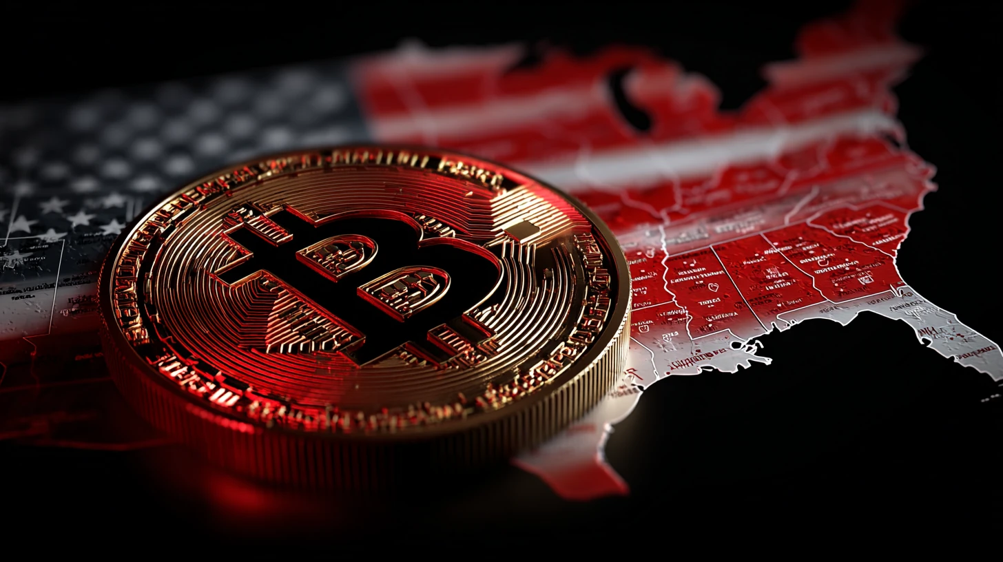 bitcoin btc USA mapa vlajka nahledovy obrazek Midjourney