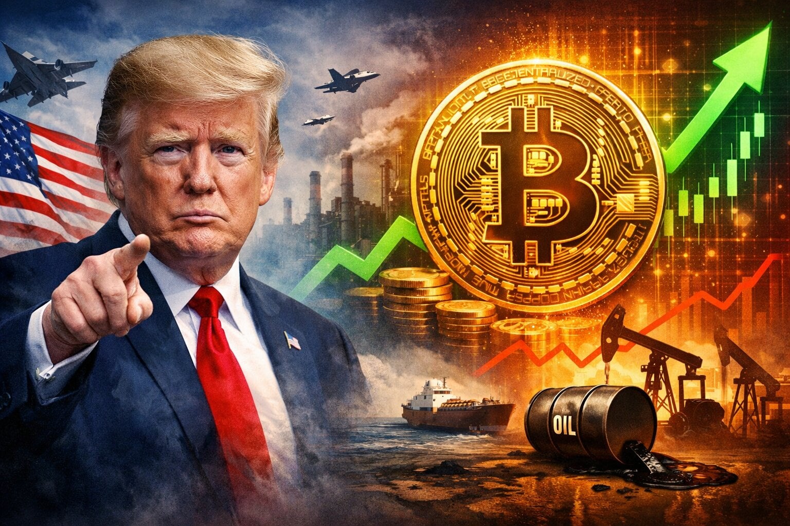 Trump pozastavil útoky na Írán, Bitcoin reaguje růstem nad 70 tisíc dolarů