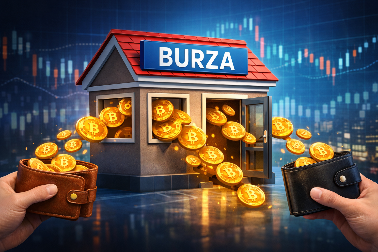 Odliv BTC z burz