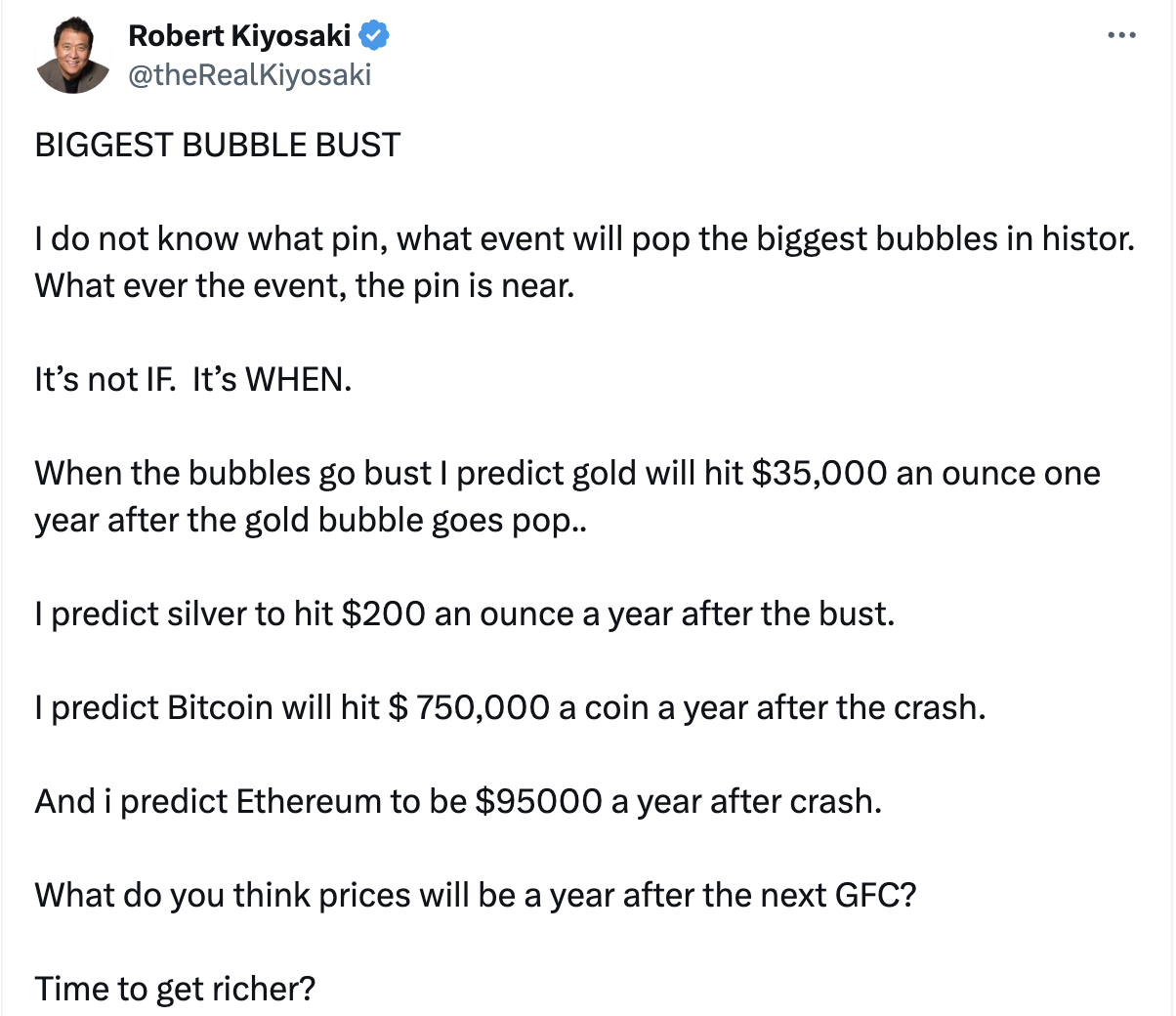 Robert Kiyosaki a opakující se varování před systémovým rizikem