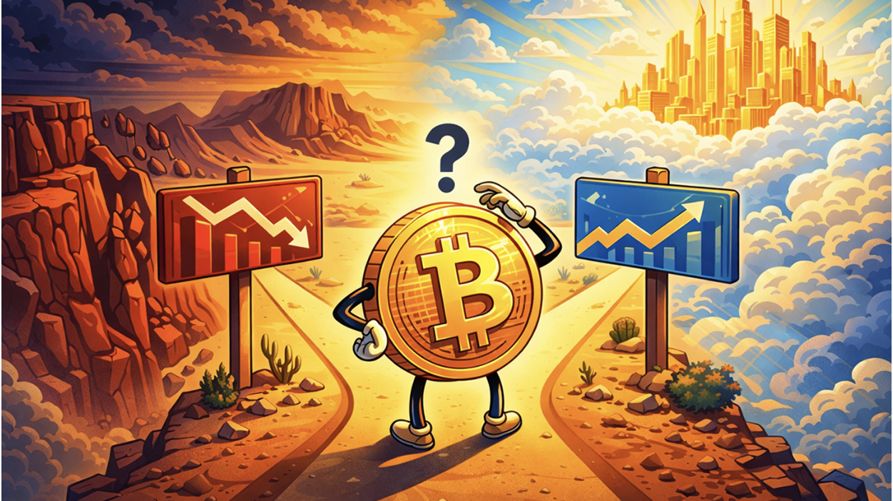 Bitcoin na křižovatce: ve hře je pokles o 24 % i růst o 125 %