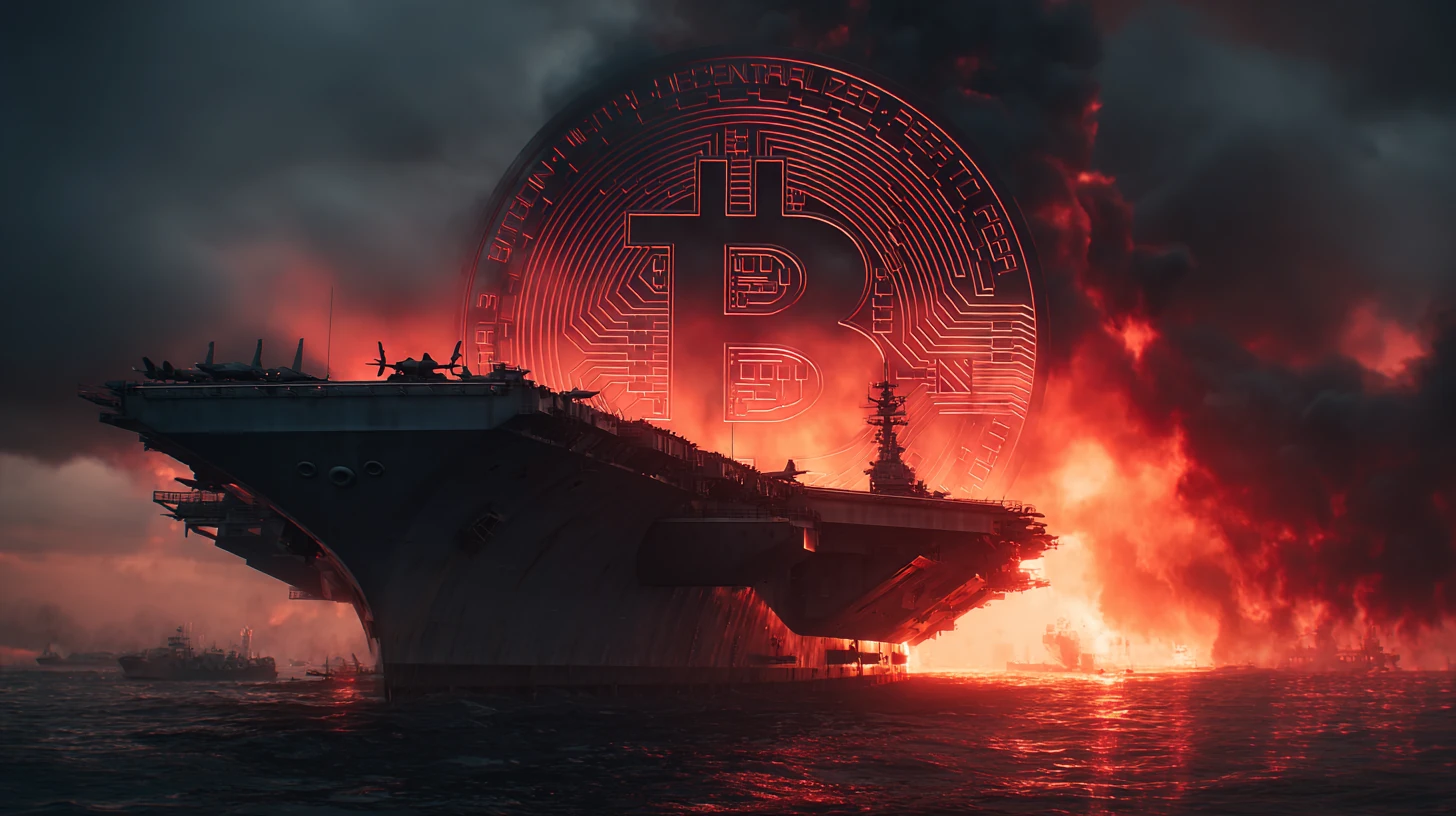 bitcoin btc USA Iran utok propad cervena pokles Midjourney nahledovy obrazek