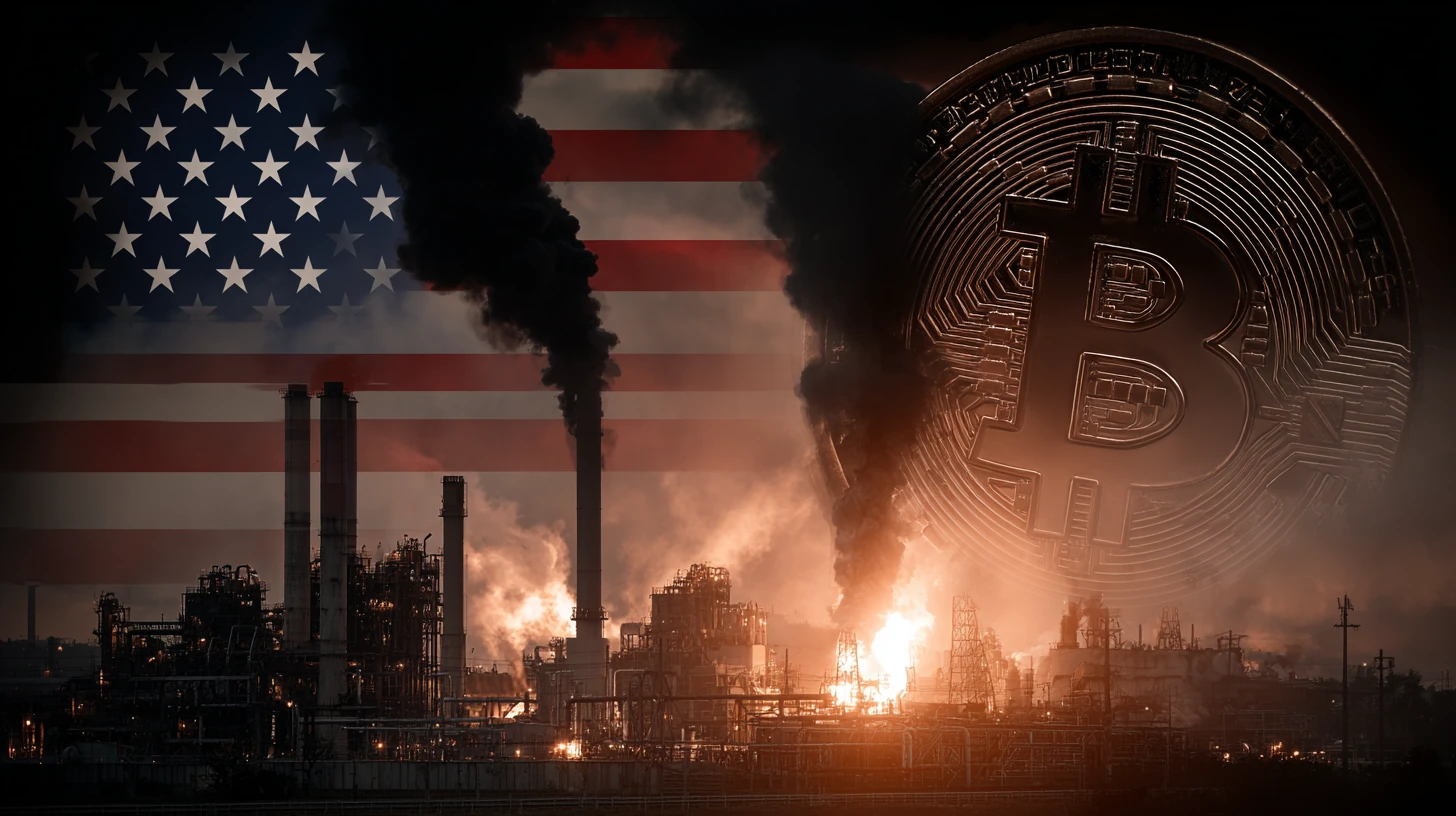 bitcoin btc usa elektrárna útok Iran Midjourney nahledovy obrazek
