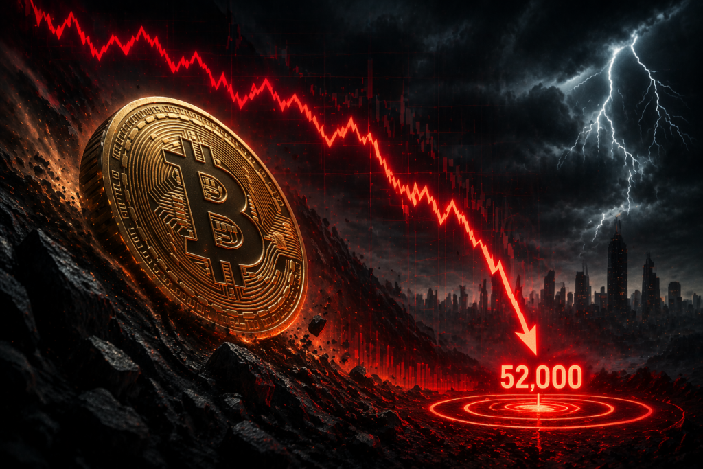 Bitcoin padne na 52 000 USD a může to být velmi brzy