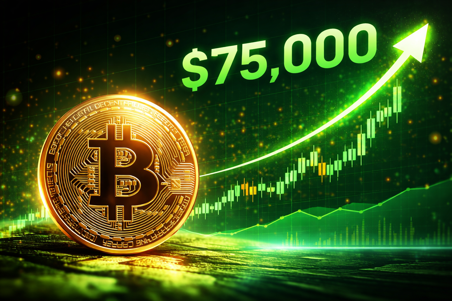 Růst Bitcoinu k 75 000 dolarům