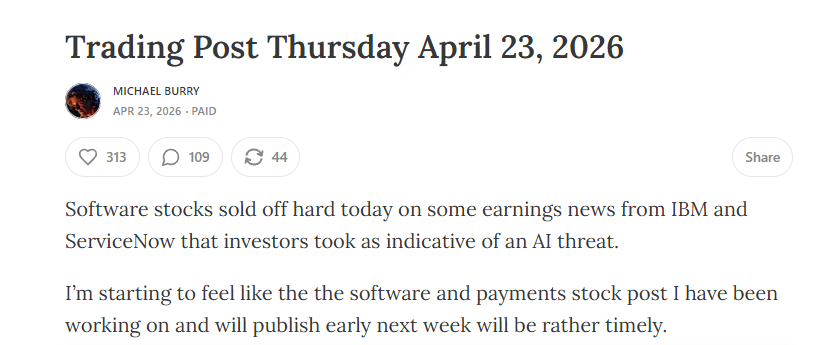 michael burry substack