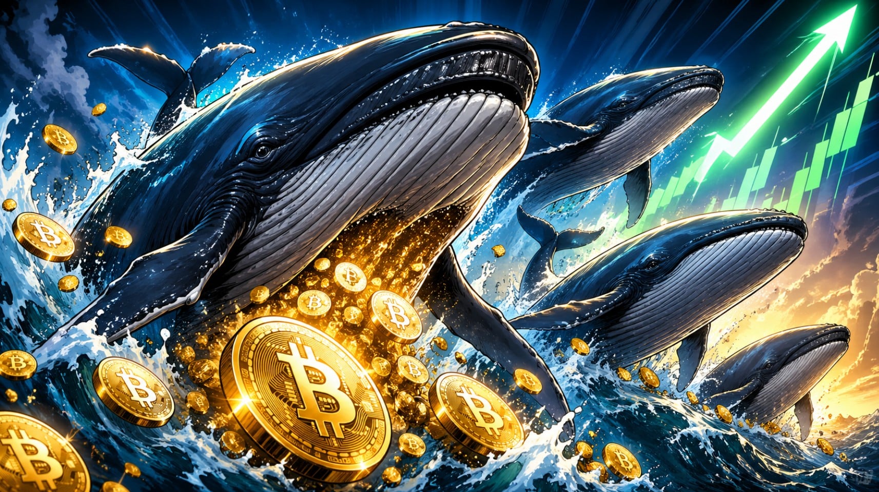 Bitcoinové velryby sedí na zisku 9 miliard dolarů. Přijde masivní výprodej?