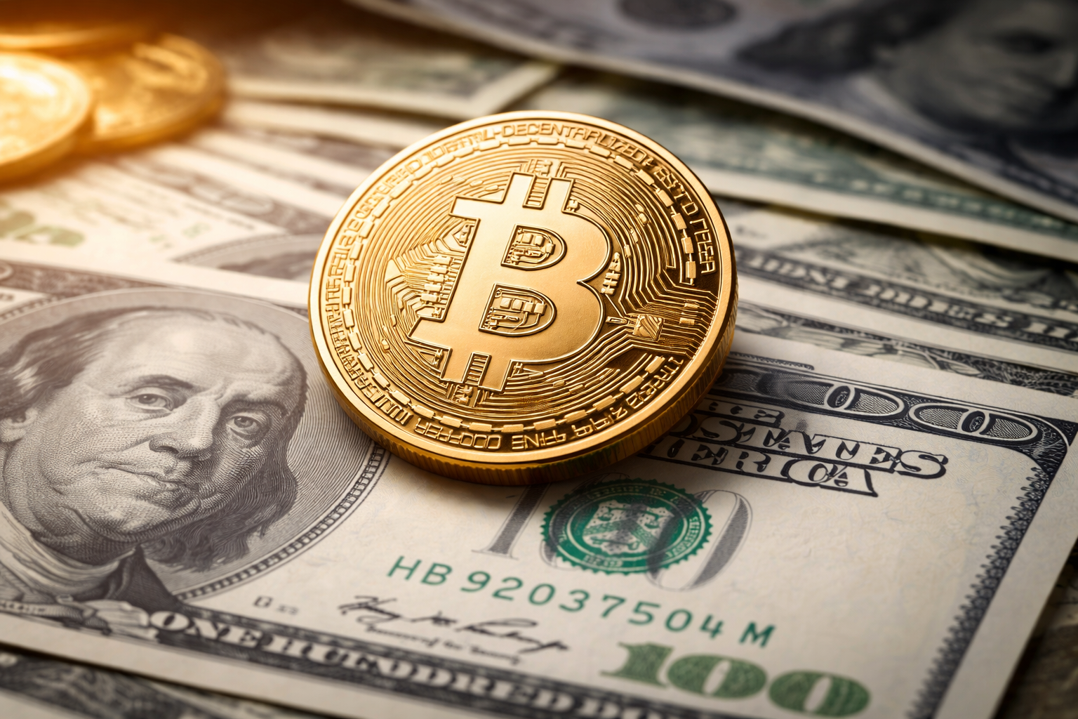 Zlatý Bitcoin na dolarech