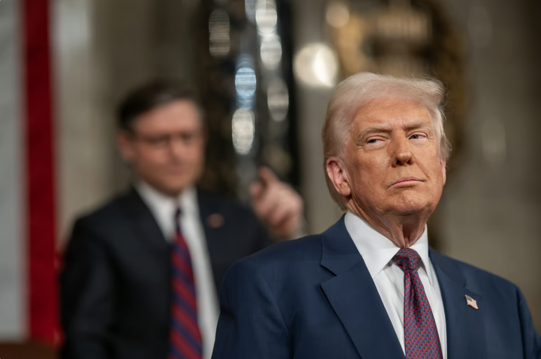 Prezident Trump přednáší projev o stavu Unie.
