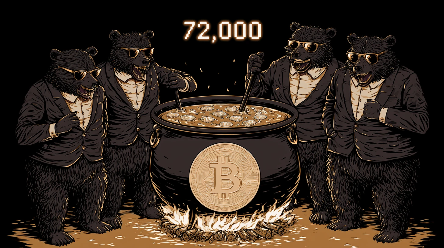 bitcoin btc medvedi 72000 opce expirace USD Midjourney nahledovy obrazek