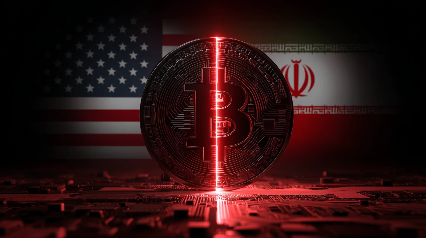 bitcoin btc usa iran vlajky propad cena Midjourney nahledovy obrazek