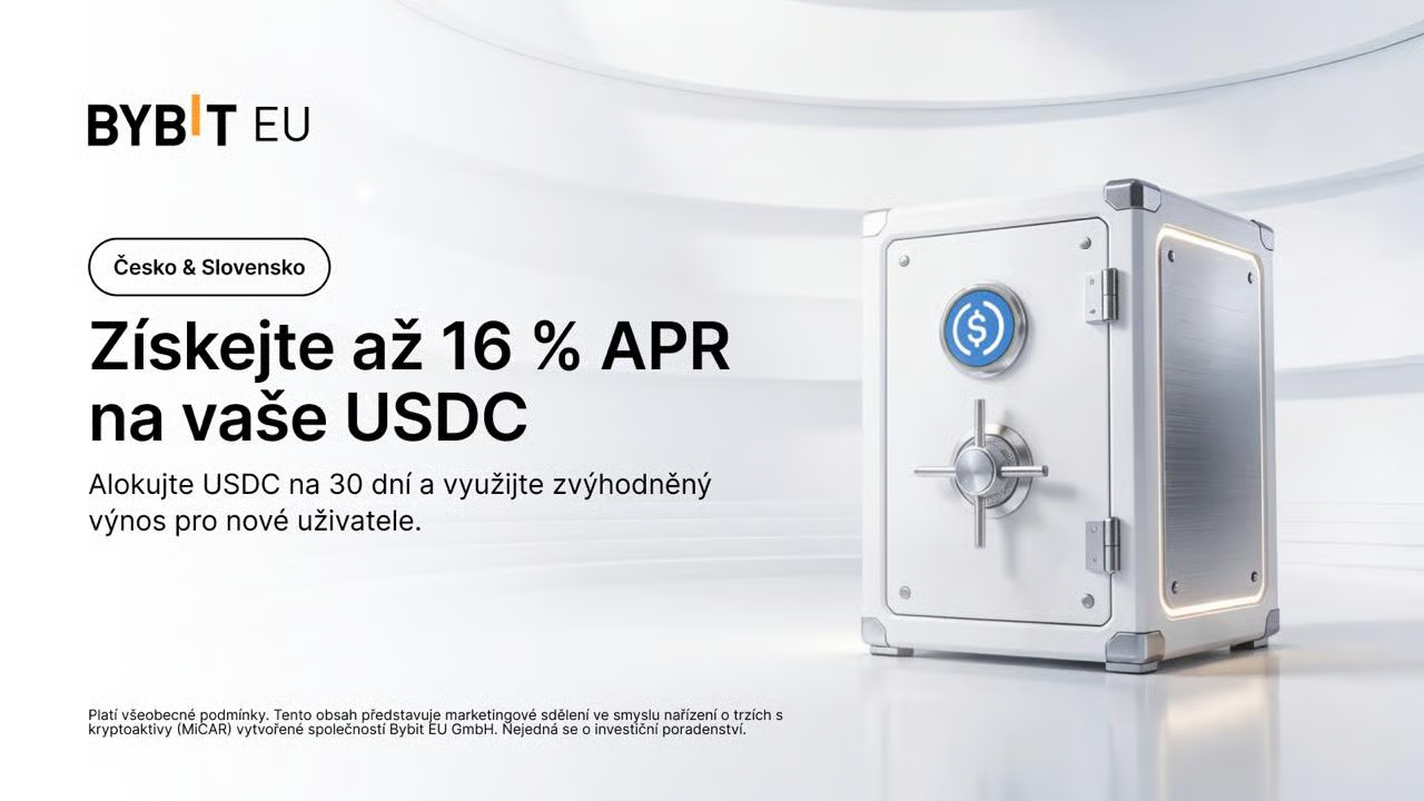 Získejte 16% APR na stablecoin USDC. Zdroj: bybit.eu