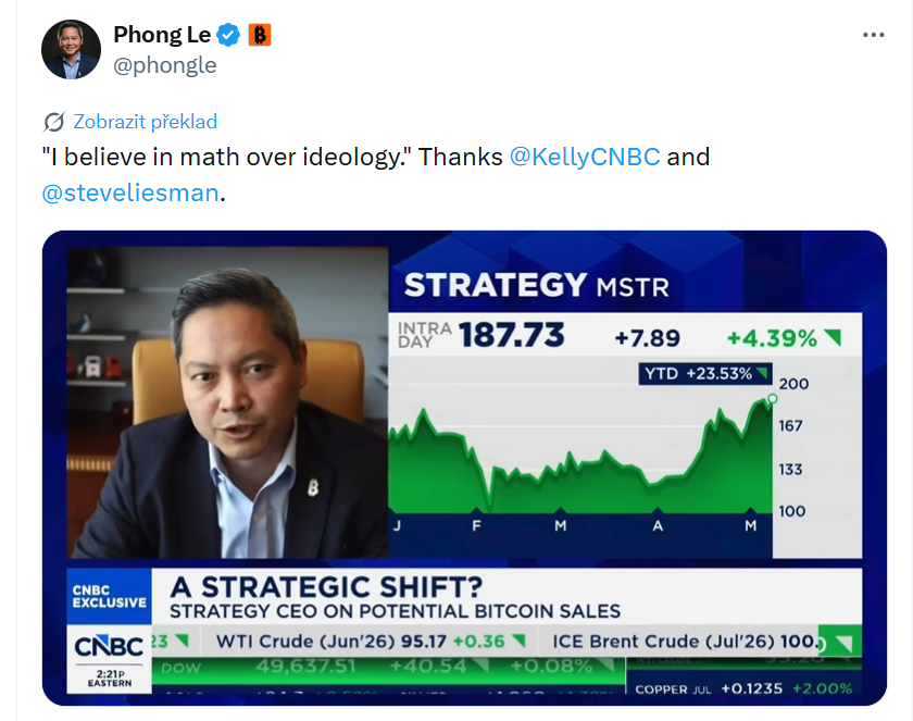 „Věřím více matematice než ideologii.“ Díky, @KellyCNBC a @steveliesman.