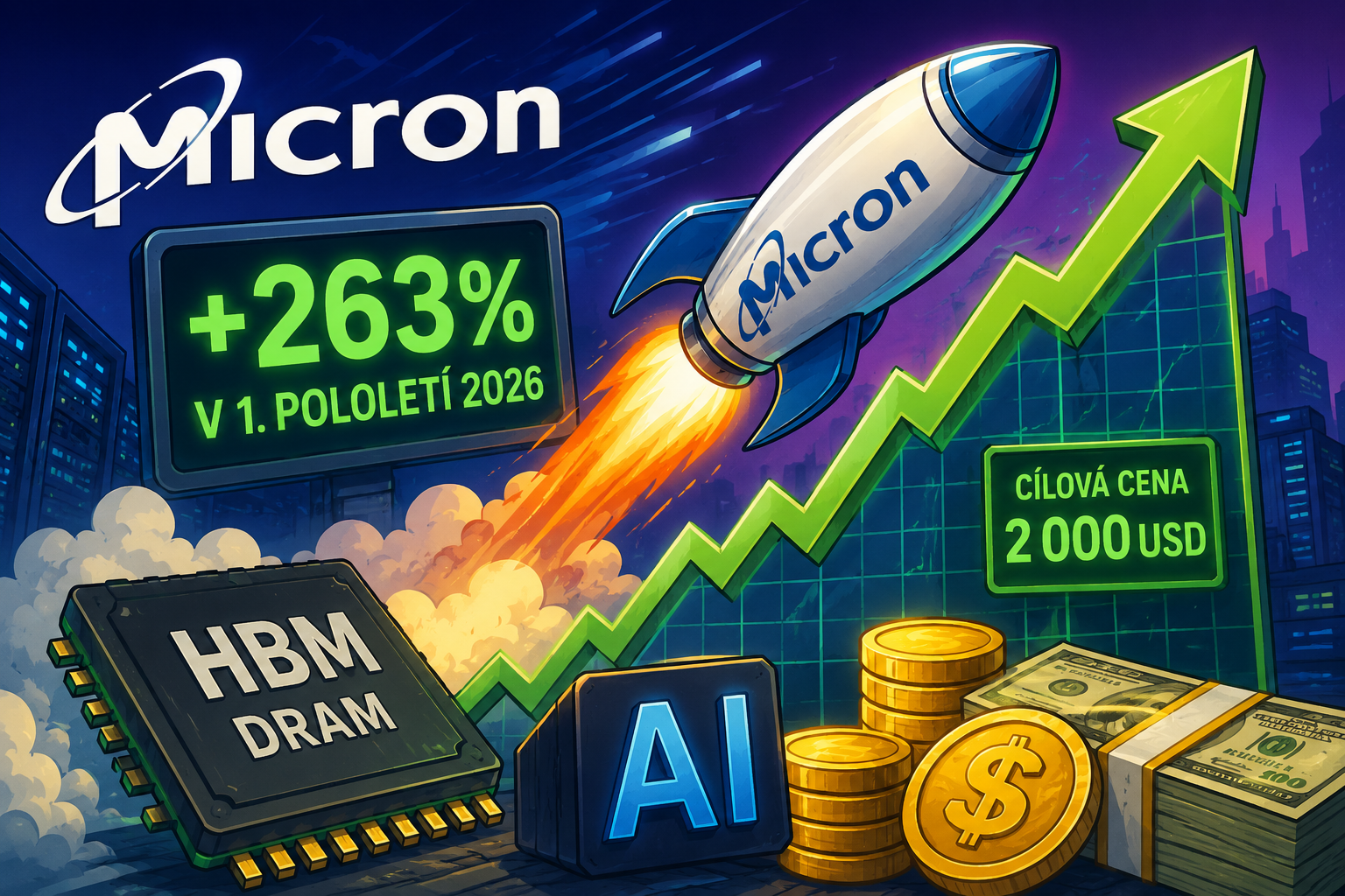 Vzestup akcií Micron