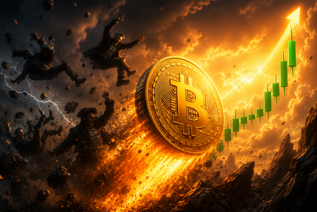 Bitcoin rozpoutal likvidační peklo, shortaři ztratili přes 3 miliardy dolarů