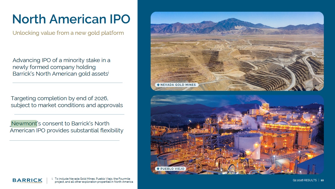 Dokončit dohodu a severoamerické IPO plánuje Barrick do konce roku 2026. Je však možné, že skrze volatilitu a tržní podmínky může být IPO odložené i na rok 2027