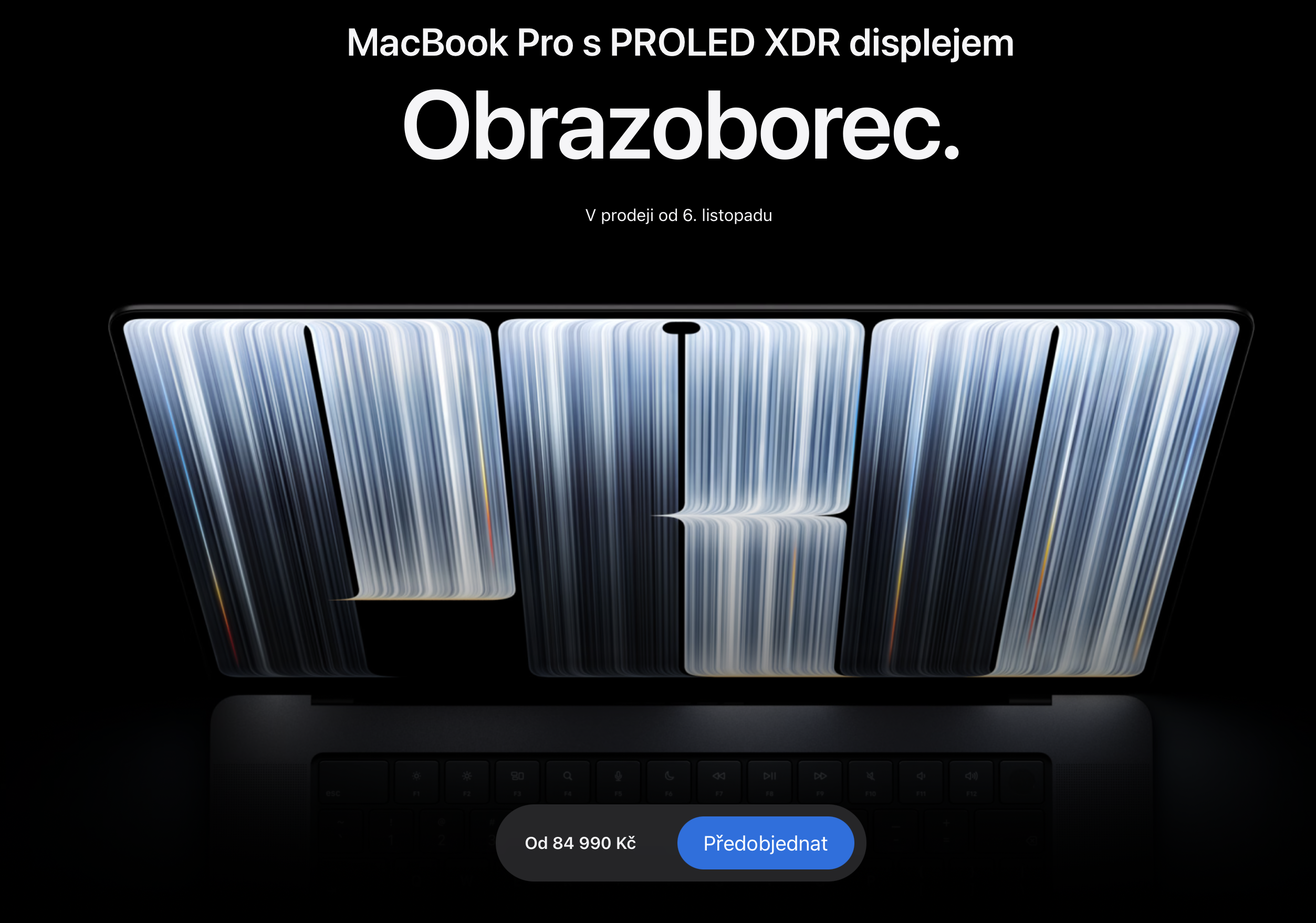 Základní verze nového MacBook Pro vyjde na bezmála 85 tisíc korun. Zdroj: apple.com